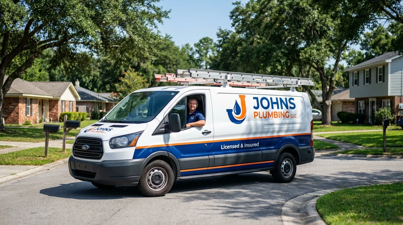 Johns Plumbing LLC service van in Fairland, OK