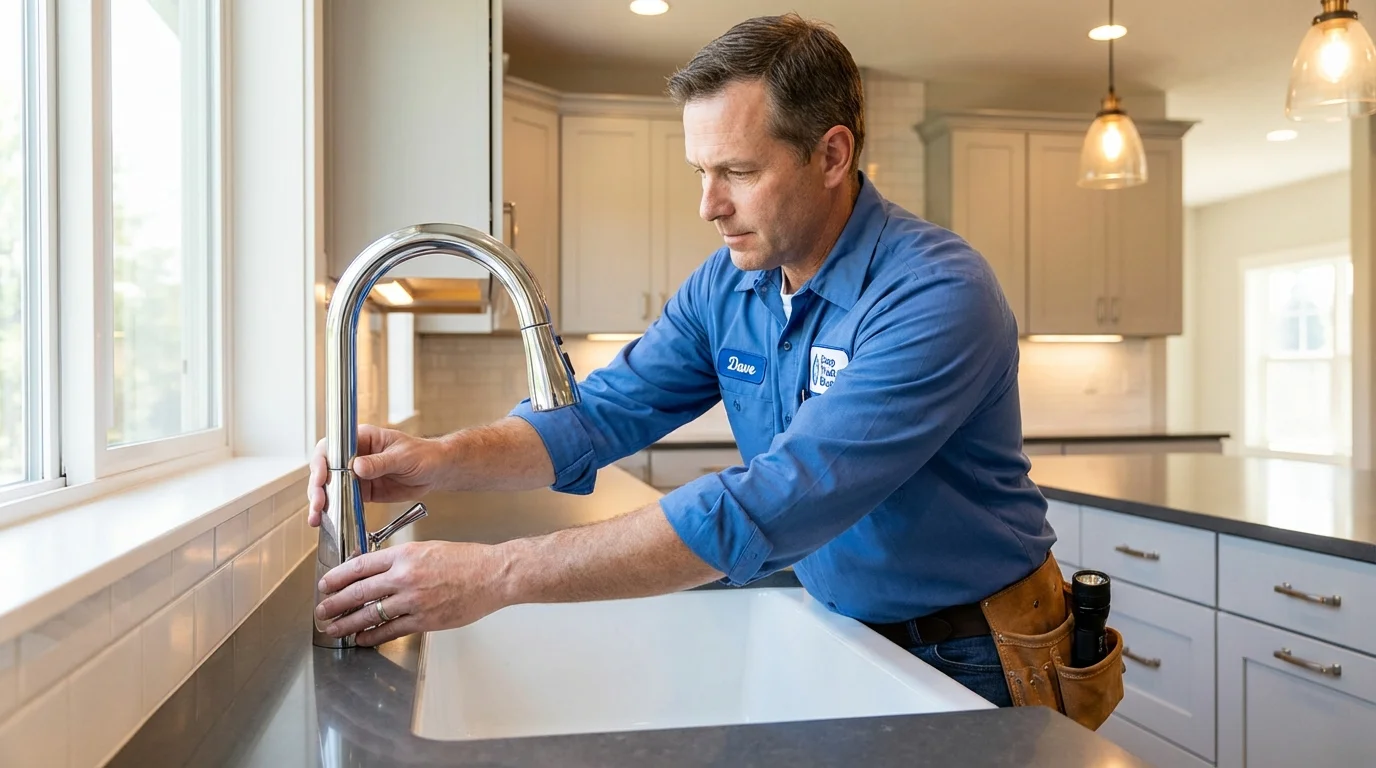 Kitchen faucet installation by Johns Plumbing LLC in Fairland